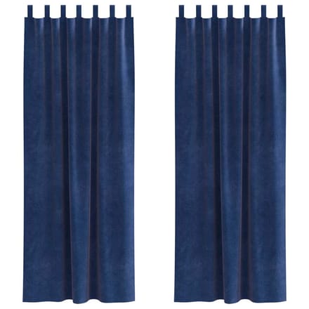 vidaXL - Gordijnen - 2 - st - Donkerblauw - 140 - x - 245 - cm - fluweel