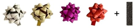 Rozetten assorti glitter diameter 50mm