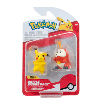 Pokemon Battle Figuren Set 2-pack Gen 6 - PKW3587 - Bulbasaur 2 & Pikachu 1 Bekende knuffels