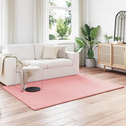 vidaXL - Antislip - vloerkleed - van - imitatie - konijnenbont - OLITE - Roze