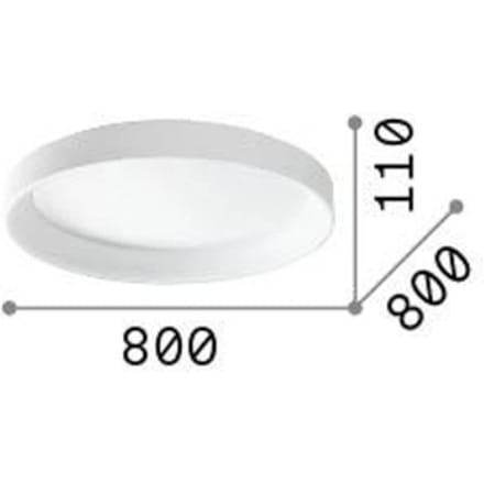 Ideal Lux plafondlamp Ziggy, wit, Ø 80 cm, metaal
