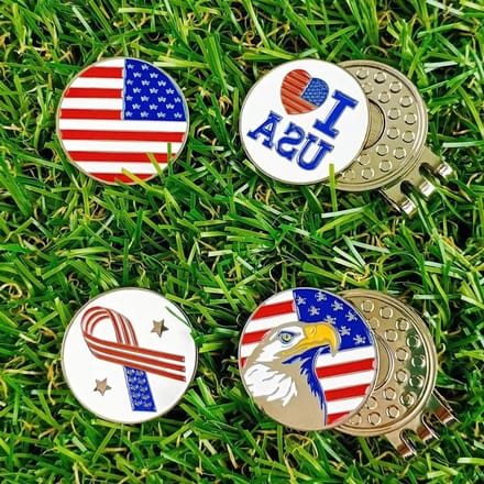 Golfbal Markers - Hoedclips Set - Golfen op de baan - Sterke magneetbevestiging - 4 stuks - Samengesteld