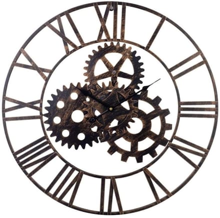 Klok - Wandklok Modern - Klokken - Industrieel - Ruztiek Zwart