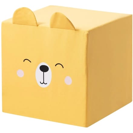 Kubus poef Yellow Tipi Rainbow Bear