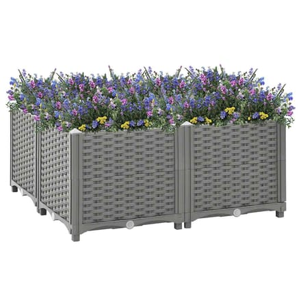 vidaXL - Plantenbak - verhoogd - 80x80x38 - cm - polypropyleen