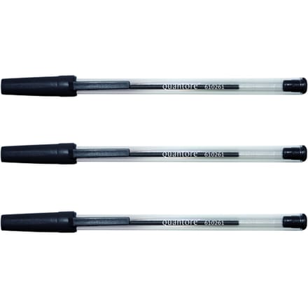 Balpen Quantore Stick zwart medium | 50 stuks