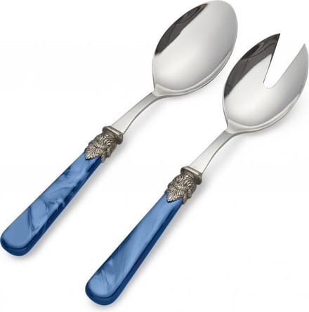 Slabestek, set met slavork en slalepel, Blauw (parelmoer), EME Napoleon