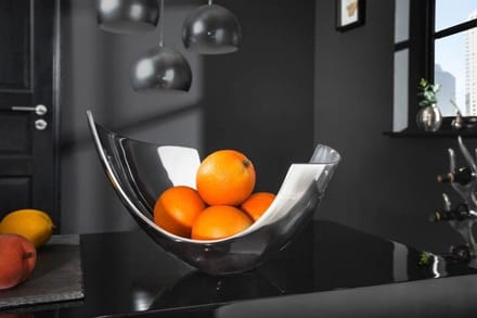 Moderne kom ABSTRACT 30cm gepolijst aluminium decoratie - 8509