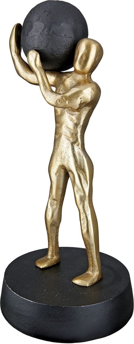 sculptuur de sterkste man 15x35x16 aluminium