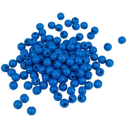 Houten kralen, Ø 6mm, ca. 125 stuks - Blauw