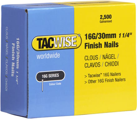 Tacwise afbouwnagel maat 16 - Nagel voor tacker - 30 mm - Gegalvaniseerd - 2500 stuks