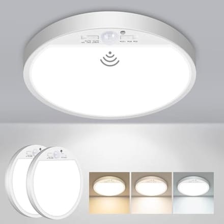 Set van 2 Plafondlampen met Bewegingssensor en LED Technologie – 15W, 1500 Lumen, Dimbaar in 3 Kleurtemperaturen
