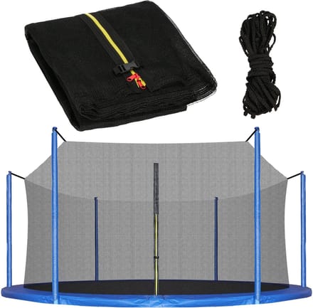 Springos Veiligheidsnet Trampoline | Trampoline Net | Geschikt voor 8 Palen | Ø 366 cm | Zwart