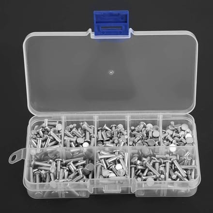 3mm Aluminium Solid Rivets - 400 Stuks, Plat Hoofd, Voor Bevestigen en Repareren, 4mm en 16mm Lengte