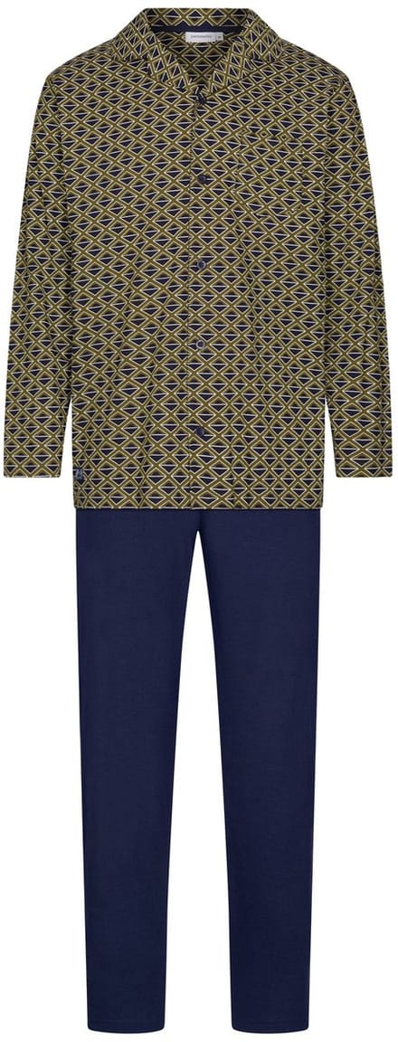 Pastunette - Pyjama - Adventure - Bio Katoen - Groen/Blauw - Doorknoop - Maat L