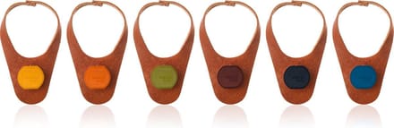 Vacu Vin Flesmarker en stopper - Leer - set van 6