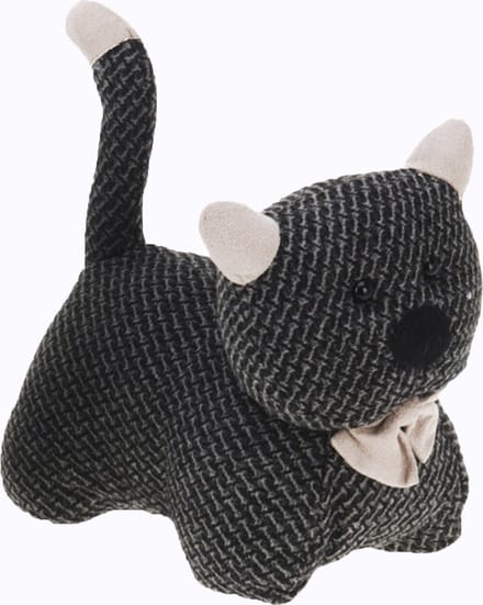 H&S Collection Deurstopper 1 kilo gewicht - kat/poes - donkergrijs - 17 x 14 cm