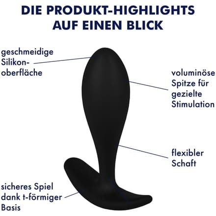 Anale plug van siliconen M, 8,5 cm