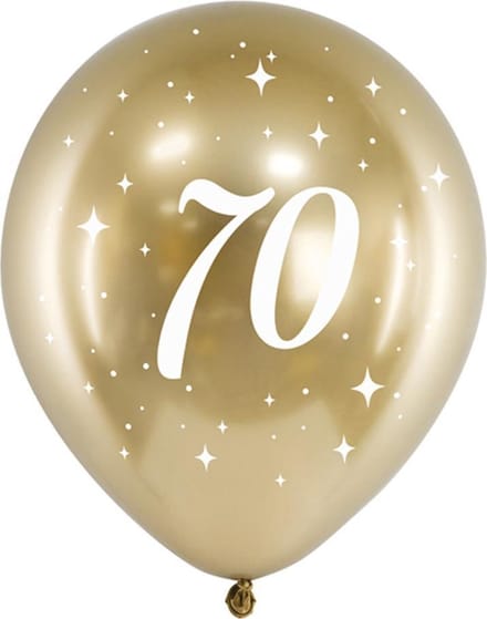 Partydeco - Glossy ballonnen gold 70 jaar (6 stuks)