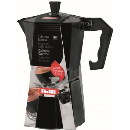Cafetière à Expresso - Ibili - Bahia Noire - 3 Tasses - 150 ml - Aluminium