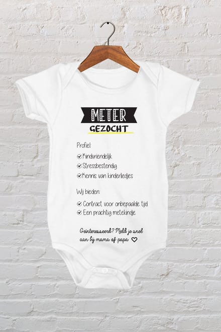 Rompertje met tekst " Meter gezocht " | Meter vragen | Meter worden | Meter Cadeau |