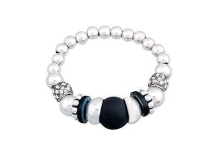 Behave - elastische armband met metalen kralen - urban chic stijl