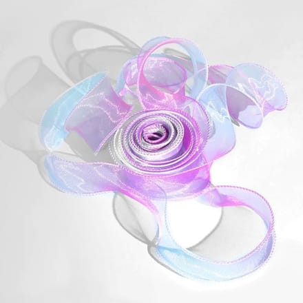4 cm x 9,1 m iriserend organza chiffon lint (blauw-paars)