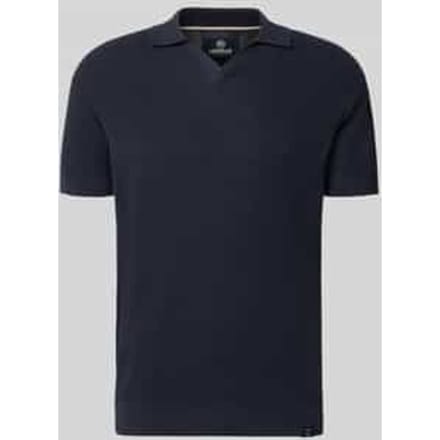 slim fit gebreid poloshirt met V-hals