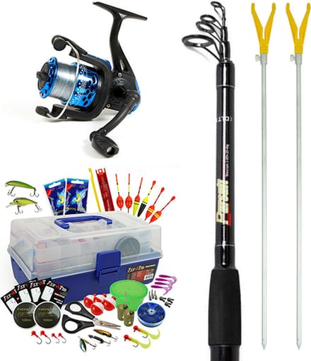 FISH-XPRO Starterset deluxe - Vishengel Set - Gevulde Viskoffer - Werphengel en Vismolen - Kunstaas