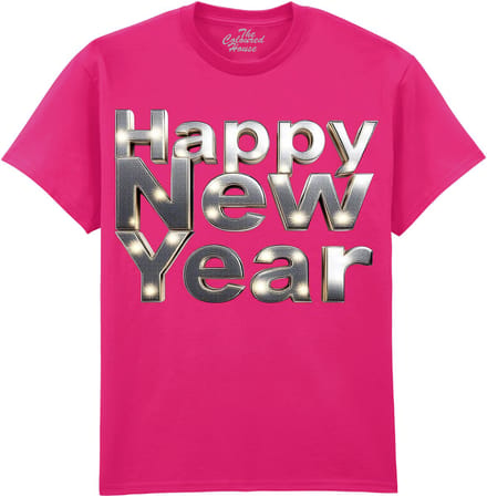 Happy New Year - Silver The Coloured House T-shirt L