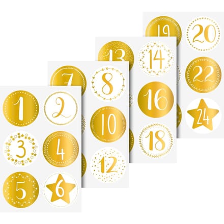 Stickers adventsnummers - Goud