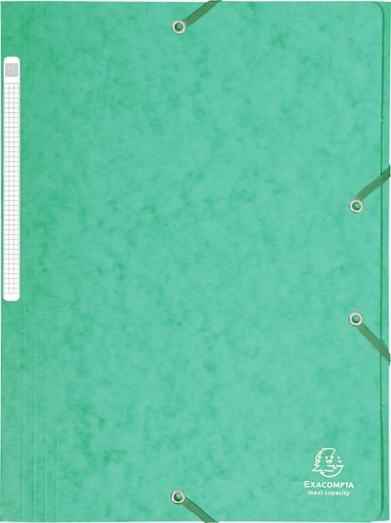 Exacompta 25x Elastomap Maxi capacity in glanskarton 425gm2 - A4 - Groen - 17103H