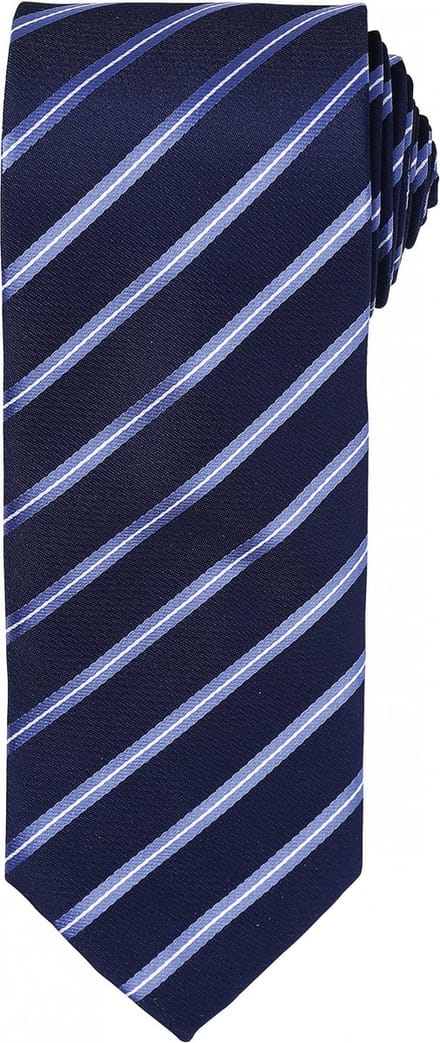 Premier Sports Stripe tie PR784 - Navy / Royal Blue - One size