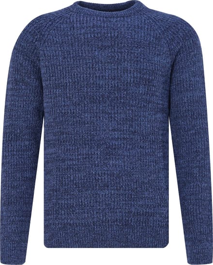 Barbour trui donkerblauw gemêleerd lamswol ronde hals