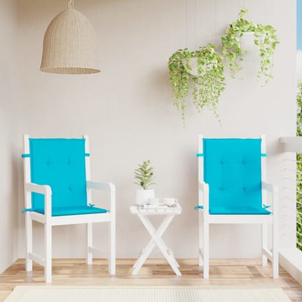 vidaXL - Stoelkussens - 2 - st - lage - rug - stof - turquoise