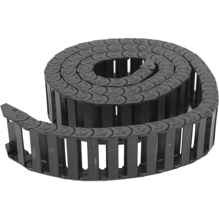Kabelrups Draadgeleider 10x30mm Binnenmaat 1m Lengte met Eindconnector voor CNC black