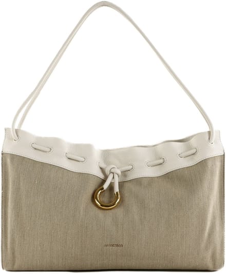 COCCINELLE Schoudertas Isabela Canvas Handbag Natural / Blanco Beige