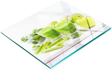 Glazen snijplank met groene cocktailafbeelding, 60x52 cm