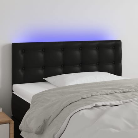 vidaXL - Hoofdbord - LED - 90x5x78/88 - cm - kunstleer - zwart