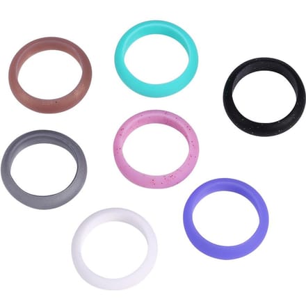 7 Stuks Kleuren Dames Siliconen Trouwring Set Outdoor Workout Flexibele Band #9 blue