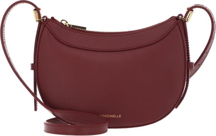 COCCINELLE Leren Schoudertas Whisper Grained Leather Mini Bag Brandy Bruine