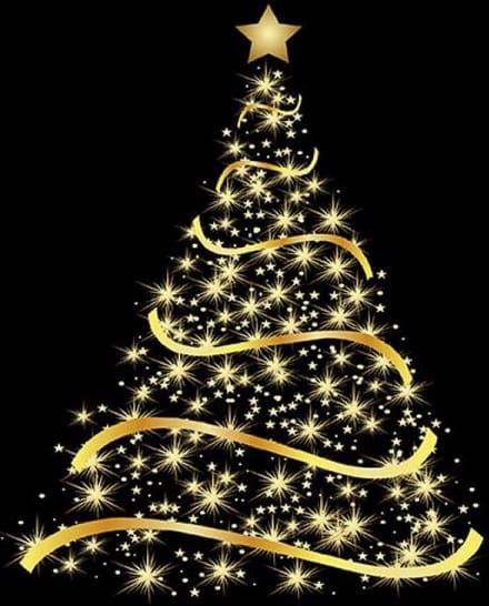 Ambiente - Servetten - Shining Tree Black - 33 x 33 cm - Kerst - Winter - Goud Zwart - Kerstservetten