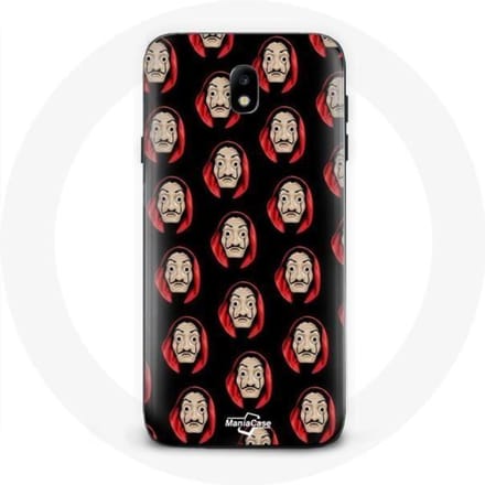 Coque - La Casa De Papel - Galaxy J3 2017 - Noir - Souple - Masques visages