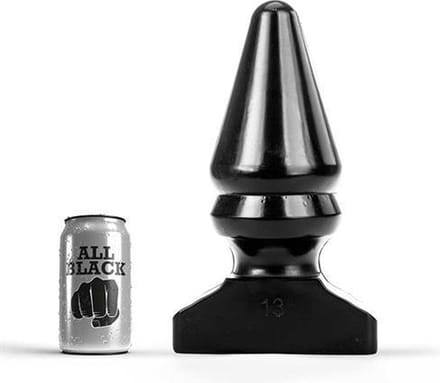 All Black - Grote Buttlug met Extra Ribbel - 28.5 cm - Zwart