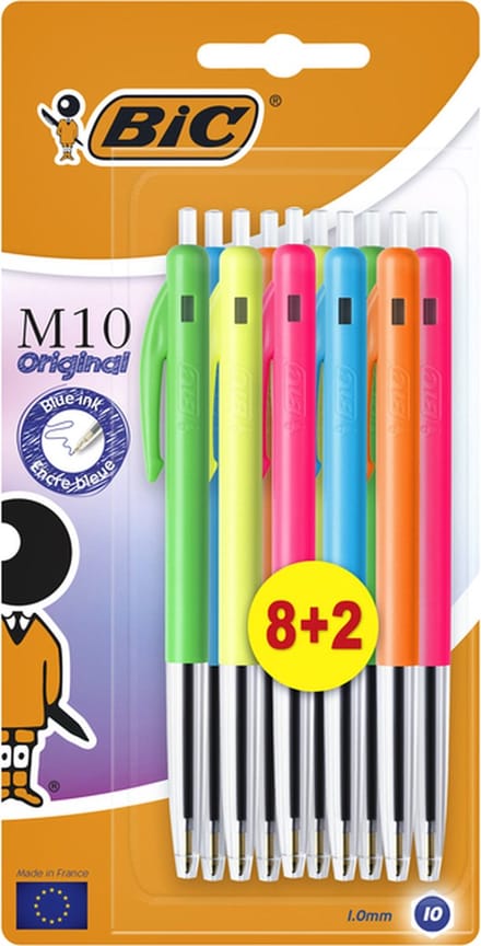 Balpen Bic M10 limited edition colors - Blauw schrijvend
