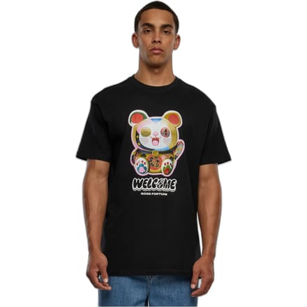Mister Tee - Welcome Cat Heavy Oversize Heren Tshirt - L - Zwart