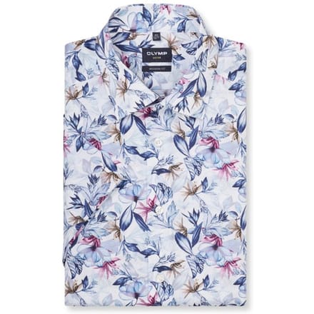 OLYMP Luxor Overhemd, Modern Fit, New Kent, Marineblauw
