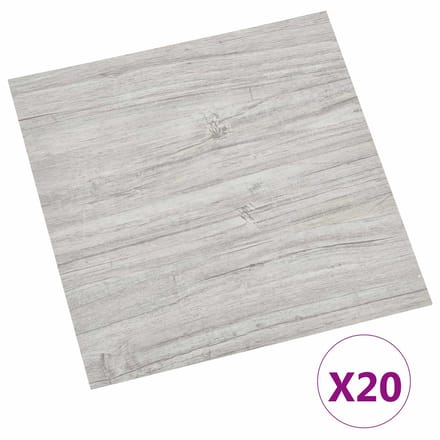 vidaXL - Zelfklevende - Vloerplanken - Lichtgrijs - en - wit - 30,5 - x - 30,5 - cm