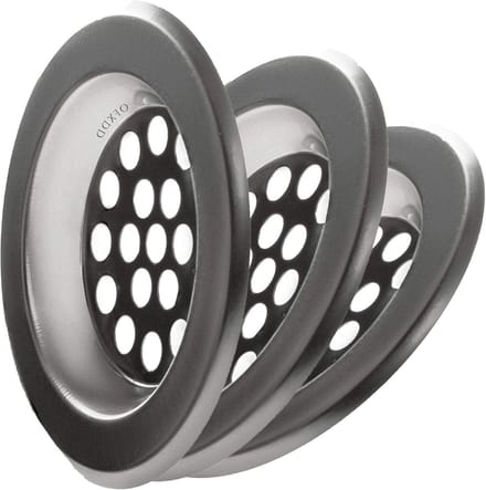 Set van 3 RVS Afvoerstop Haarvanger voor Wastafel en Douche - Universele Zeef