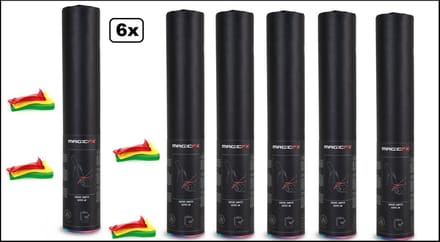 6x Confetti shooter rood/geel/groen 28 cm - Papier - Magic FX